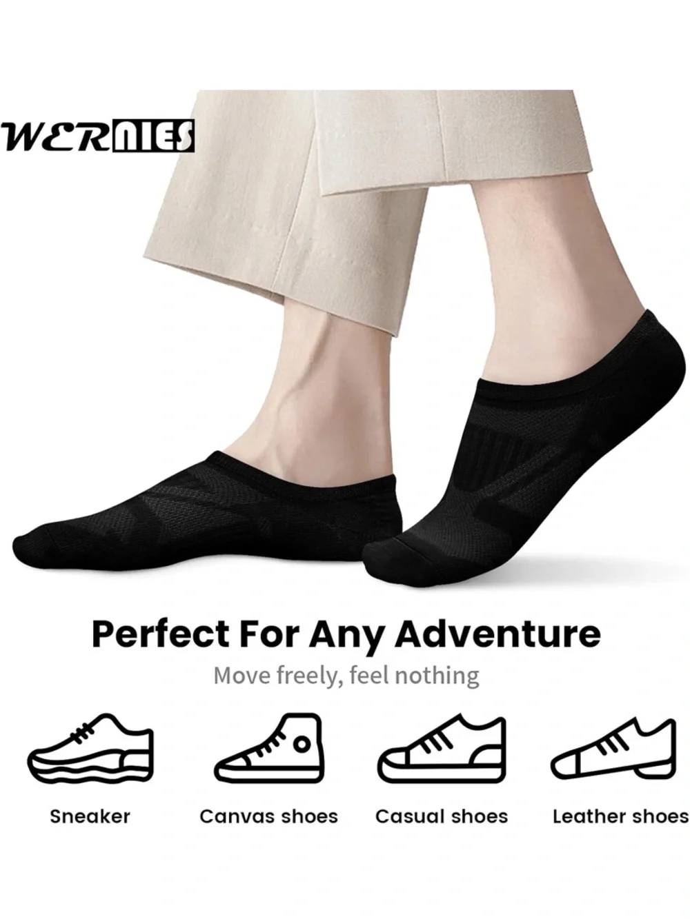 No-show, anti-slip socks, brand new- 3 Pack